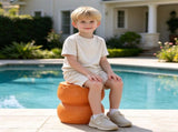 10.60" Sculptures Garden Statues, Orange Fruit Stool Garden Statue, Magnesium Oxide Stone Composite W6572P574572