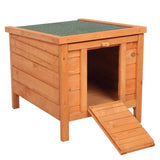 ZNTS 20" Wooden Waterproof Rabbit Hutch Pet Bunny Small Animal House Habitat Natural Wood Color 60195219