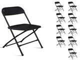 10pcs Injection Molding Classic Garden Plastic Folding Chair Black 88638024