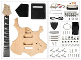 DIY 6 String Flame Shaped Style Electric Guitar Kits with Mahogany Body, Maple Neck and Accessories 68229901