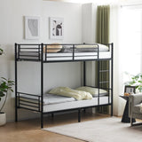 ZNTS Iron Bed Bunk Bed with Ladder for Kids Twin Size Black 67430277