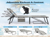 Oversized Patio Chaise Lounge, 27" Wide 4-Position Adjustable Backrest Folding Tanning Chair-Gray 69642871