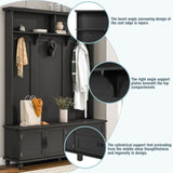 ON-TREND Modern Style Hall Tree with Storage Cabinet and 2 Large Drawers, Widen Mudroom Bench with 5 WF306450AAB