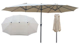 15x9Ft Double-Sided Patio Umbrella Outdoor Market Table Garden Extra Large Waterproof Twin Umbrellas W65627934