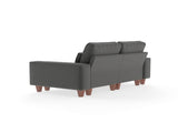 Dark Gray Chenille Deep Seat 2-Seater Sofa with Brushed Stainless Steel Cup Holders and 2 Decorative 87431634