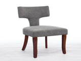 Mid Century Modern Dining Chairs Set of 2, Farmhouse Linen Fabric Upholstered Accent Chair Curved W1143P186367