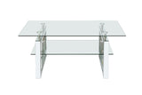W 39.4" X D 19.7 " X H 17.7" Transparent tempered glass coffee table, coffee table 05193550