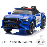 ZNTS 12V Kids Ride On Car ,Police sports car,2.4GHZ Remote Control,LED Lights,Siren,Microphone,Blue 33746800