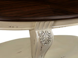 42'' oval wood coffee table for Living Room, 2-Tier Solid Wood Cocktail Table with Open Storage W1202P164014