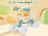 4 Wheel Kids Balance Bike with Light Up Wheels, 3 Level Adjustable Height Toddler Push Bike , No 37409164