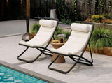TREXM 2-Pieces Outdoor Folding Chair, Rattan-Wrapped Patio Chair with Adjustable Backrest, Thick N715P428435D