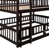 ZNTS Bunk Bed with Slide,Full Over Full Low Bunk Bed with Fence and Ladder for Toddler Kids Teens 83907854