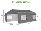 10x20 Heavy Duty Steel Canopy Tent with Roll-up Ventilated Windows, Garage Carport with Removable 83559031