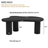 ON-TREND 44'' x 25.9'' Easy Assembly Cloud Coffee Table with 1.5'' Thick Tabletop, Cream Style N721P190395B