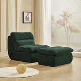 Modern Compressed Lounge Chair with Ottoman, Cozy Corduroy Recliner for Small Spaces, Living Room, W1036P251819