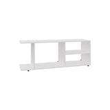 Entertainment Center 17.8" H, with 4 Shelves and 4 Legs, White B097P250863