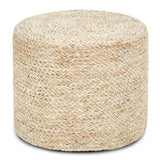 Round Pouf Ottoman Natural Seagrass Pouf Footrest, Foot Stool for Bedroom Living Room Accent 43552738