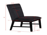 2pc Upholstered Chairs Soft Neutral Tone Dark Finish Legs Wooden Dining Room Furniture Black B2741P618483
