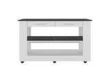 Hardy Kitchen Island, 2 Drawers, 6 Wheels, 2 Shelves, White / Black Wengue B097P474257