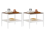Set of 2 End Tables, Nightstand with Tempered Glass Tabletop, Compact Side Table with 42906035