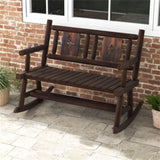 Wooden double rocking chair garden double sofa 69000504