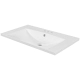 30" Single Bathroom Vanity Top with White Basin, 3-Faucet Holes, Ceramic, White WF283479AAK