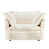 Slip-covered Armchair with 1 Big Back Cushion and 2 Big Toss Pillows, Single Deep Seat Comfy Single W3041P240119