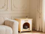 Modern Indoor Wooden Dog House with Removable Cushion Solid Cedar Pet House for Small Dogs & Cats, W3799P382209