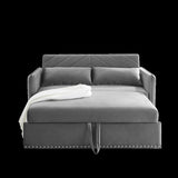 ZNTS MH" Sleeper Sofa Bed w/USB Port, 3-in-1 adjustable sleeper with pull-out bed, 2 lumbar pillows and W119362743