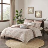 Cotton Jacquard Comforter Set Blush King/Cal King B035128790
