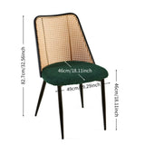 Green Rattan Dining Chairs Set of 4,Boucle Chairs with Natural Cane Back, Upholstered Dining Room W1164P218674