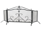 Onyx 3-Panel Iron Fireplace Screen 54" x 31.5", Black Finish N775P386819B