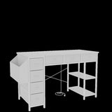 47" Computer Desk With Power Outlet,Writing Desk,Home Office desk,Vanity table with 7 Fabric W2887P240017