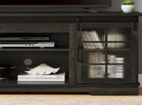 Multipurpose Sliding Door Stand Large Storage Cabinet with 2 Sliding Fluted Glass Tempered Doors, W1758P189941
