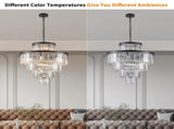 (Same as W1340P188535/L5002-600-B) 24" Luxury Crystal Chandelier with Black Finish Elegant W1340P189339
