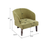 Modern Accent Chair with Round Back & Wooden Legs - Mid-Century Inspired Lounge Chair for Living N767P266888G