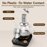 Compact Tea Maker Electric Glass KettleDual Methods of Steaming and Brewing with Temperature and 83847908