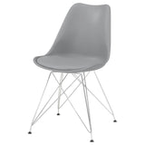 Grey and Chrome Padded Side Chair B062P153707