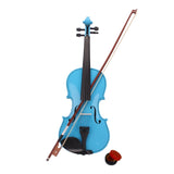 ZNTS 4/4 Acoustic Violin Case Bow Rosin Sky Blue 32162284