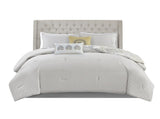 8 Piece Cotton Floral Printed Reversible Comforter Set Yellow Queen B03597283