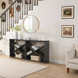 70.87 inch Farmhouse Console Table, X Shape Detachable ExtraLong Table with Storage for Entryway, W2317P233346