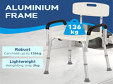 Adjustable Shower Bench with Removable Armrests, Medical-Grade Bath Chair for Elderly, Handicap & 56675645