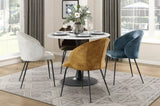 Teal Velvet Fabric Upholstery Side Chairs 2pc Set Black Metal Legs Modern Home Furniture B011P243658