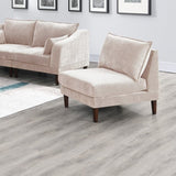 Beautiful Blush Pink Armless Chair Morgan Fabric 1pc Chair Pillow Soft Cushion Wood Legs Living Room B011P278578