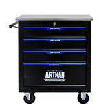 4 DRAWERS MULTIFUNCTIONAL TOOL CART WITH WHEELS-BLACK W1102P182231