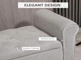 50-Inch Button Tufted Storage Bench with Rolled Arms & Wood Legs, Gray 11065906