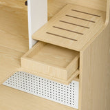 Furniture Style Multi-use Natural Cat litter box hosue With 2 flip-down door N843P251413N