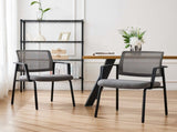 1 Pack Mesh Back Stacking Arm Chairs, Guest Reception Chairs, Ergonomic Office Chair with Armrests, 44280197