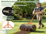 24" Lawn Topdressing Spreader with 0.75"0.5" Mesh, Compost Spreader for Soil Sand Fertilizer Orange 80497758