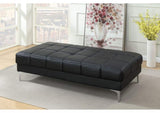 Black Bonded Leather Extra large Ottoman Metal Legs 1pc Ottoman HSESF00F7228